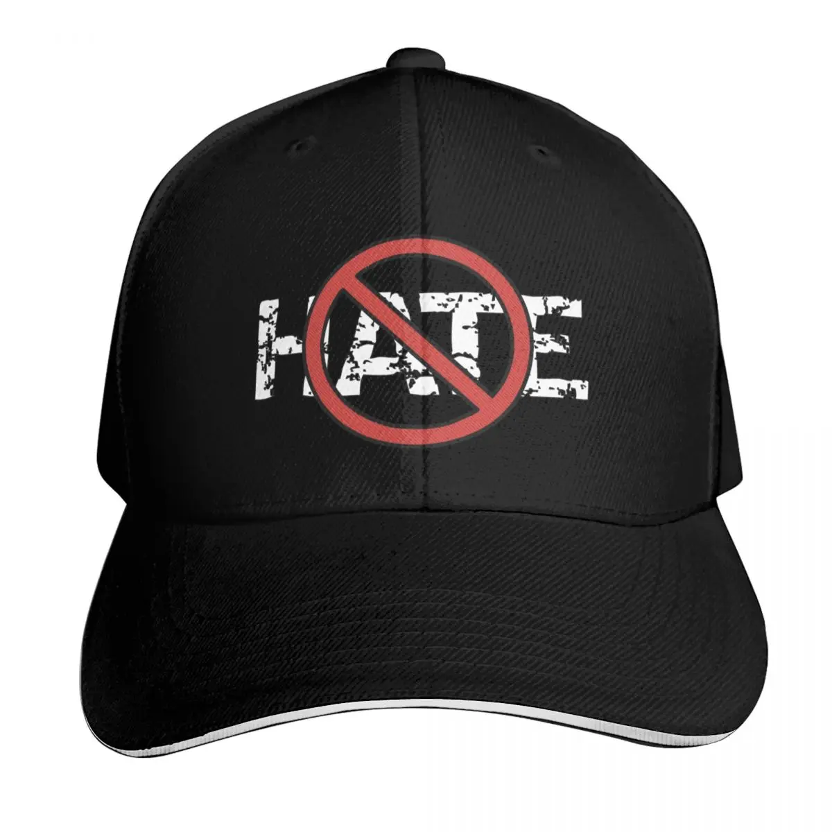 No Hate Allowed Baseball Cap Strapback Dad Hat Six Panel Structured Crown Sun Protection UPF 50+