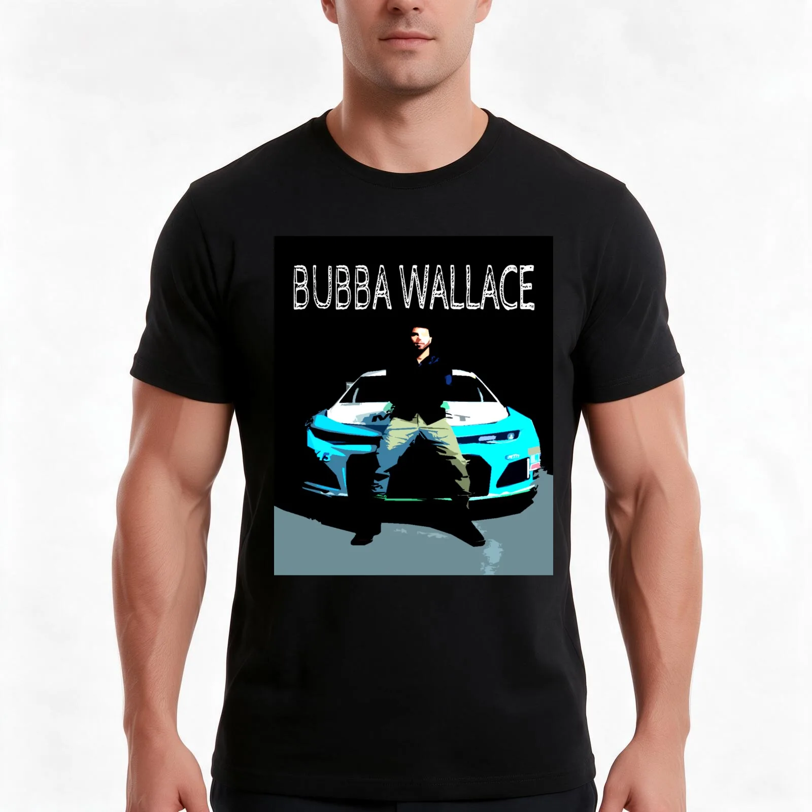 BUBBA WALLACE T-Shirt Summer Casual Cotton Tee Oversized Streetwear Tops Vintage Graphic Print Loose Fit Short Sleeve