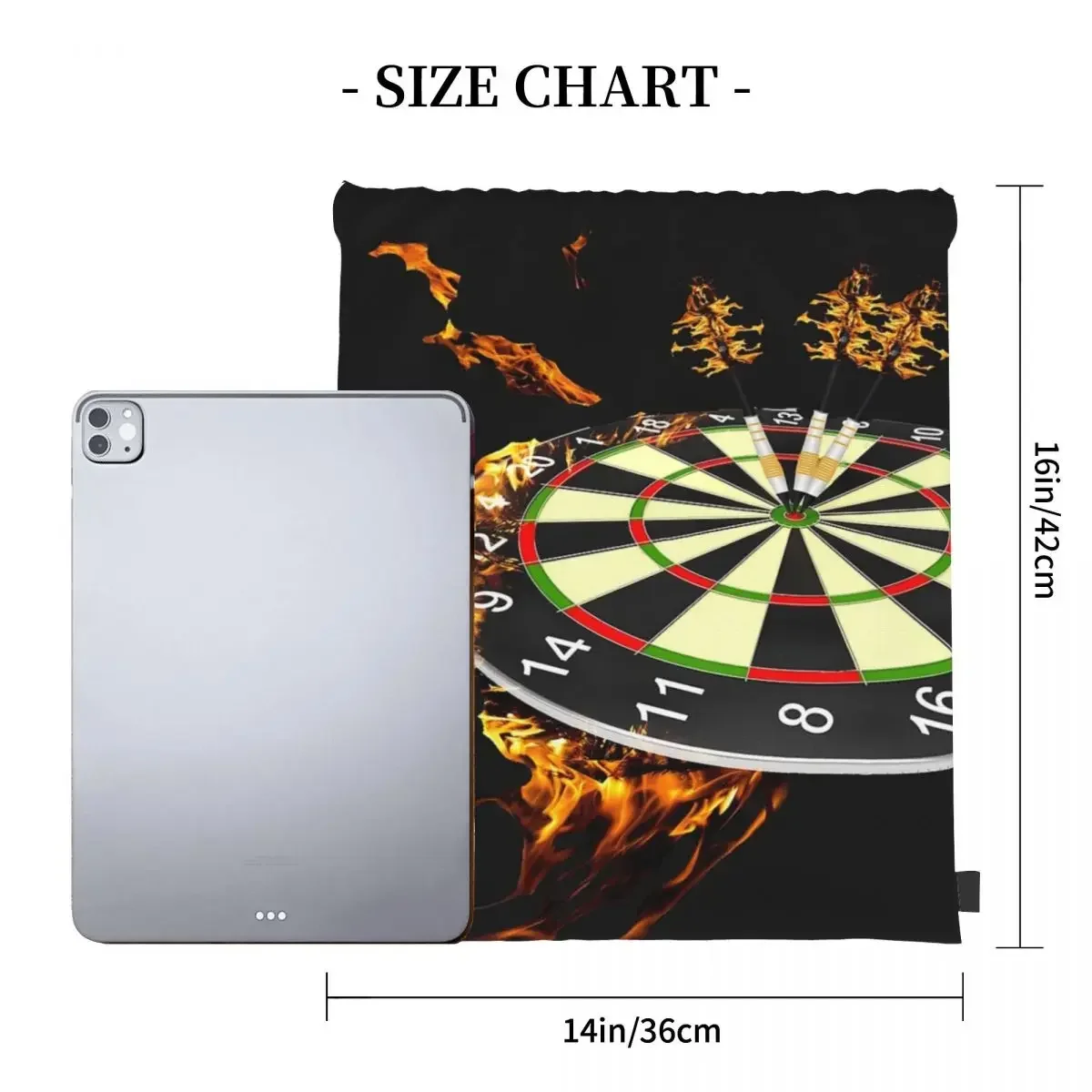 Flaming Dart Board zaini Casual borse portatili con coulisse coulisse Bundle Pocket Shoes Bag BookBag per studenti di viaggio