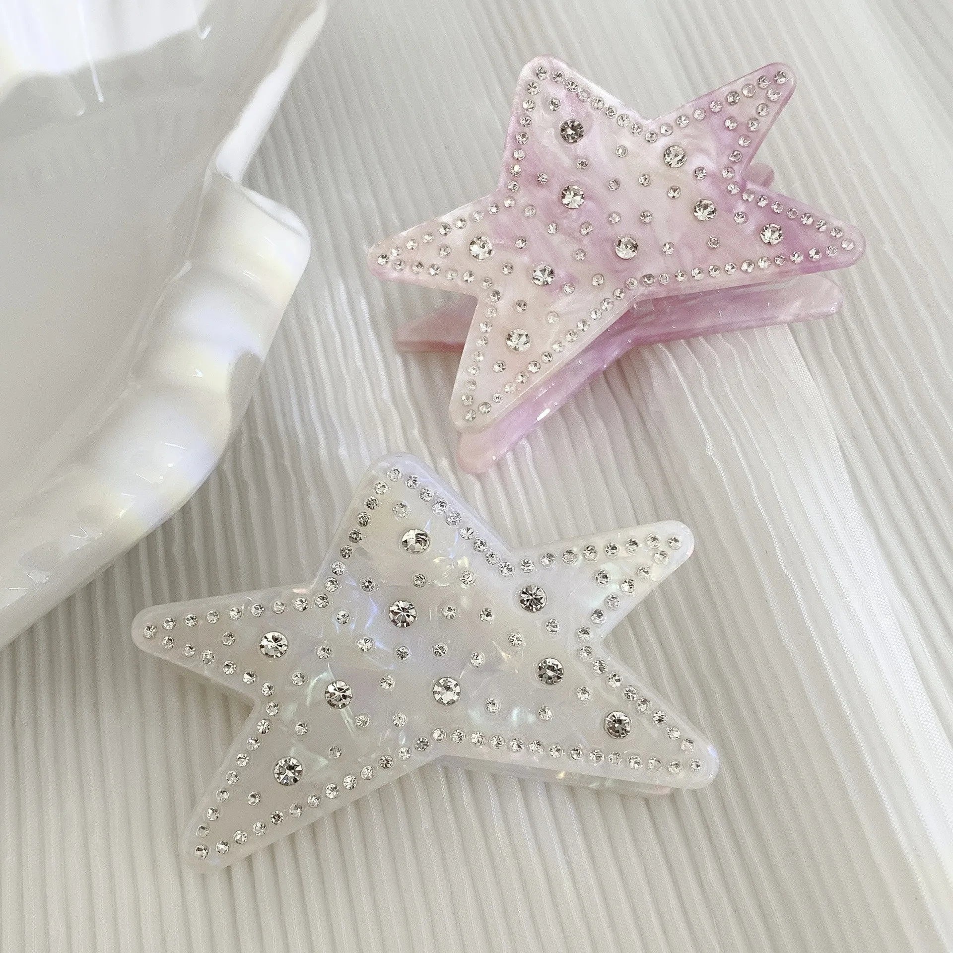 YWYHJ Rhinestone Star Hair Claw Medium-size Light Luxury Feeling Acetate Hair Claw Clips Hair Accessories for Women Girls