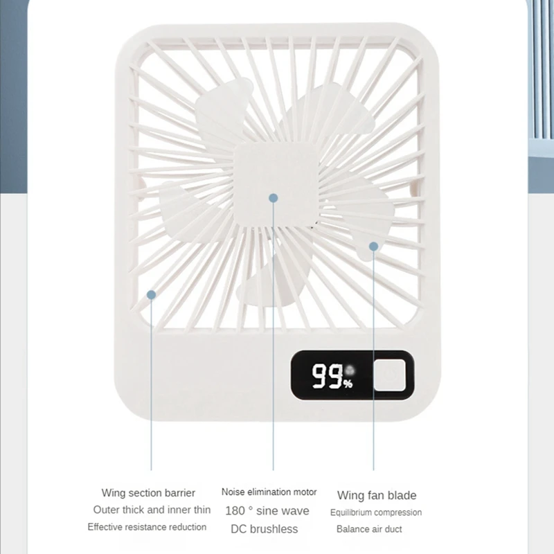 Лидер продаж, цифровой Настольный удобный бесшумный портативный многофункциональный мини-вентилятор для дома, студенческого общежития, офиса