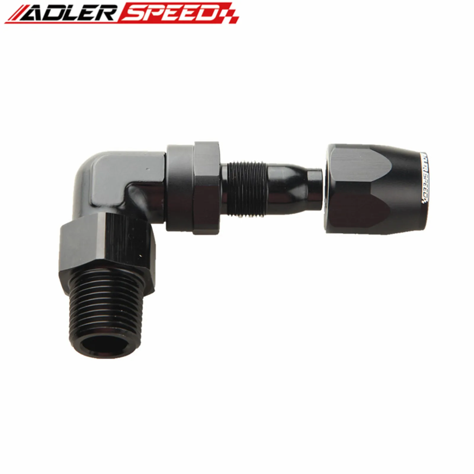 ADLERSPEED 6AN-1/8" NPT,6AN-3/8" NPT,8AN-3/8'' NPT,8AN-1/2" NPT.AN10-3/8" NPT 45 90 Deg Swivel Fuel Oil Hose End Fitting Adaptor