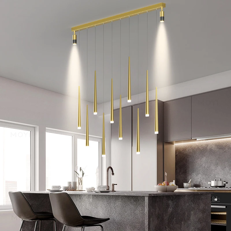 Plafonnier LED suspendu au design moderne, éclairage d'intérieur, luminaire décoratif de plafond, idéal pour une salle à manger ou un bar