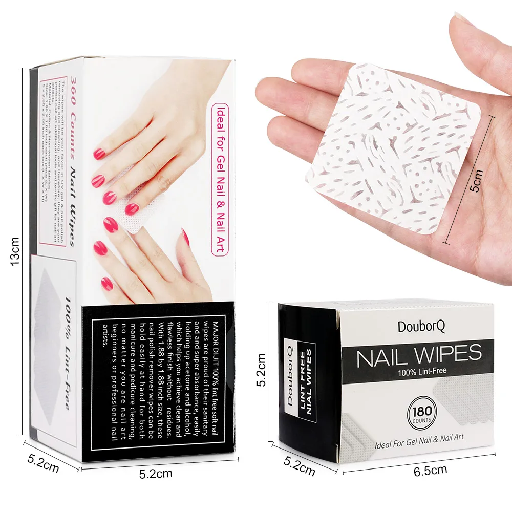 180/360pcs Nail Art Remover Manicure Nail Polish Remover salviette senza pelucchi punte in Gel acrilico tamponi di cotone rimuovi smalto per unghie