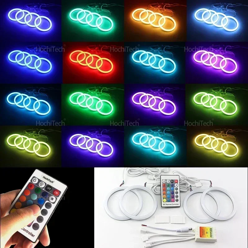 For BMW E46 Convertible Coupe 2004 2005 2006 LCI Accessories High Quality 16-Color RGB Cotton LED Angel Eye Rings Daytime Light view 6