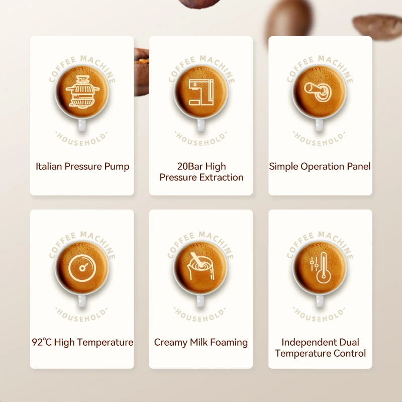 KONKA Cà Phê Tự Động Máy Pha Cà Phê Espresso Hộ Gia Đình Ý Cà Phê Latte Viên Cà Phê & Bột Cà Phê