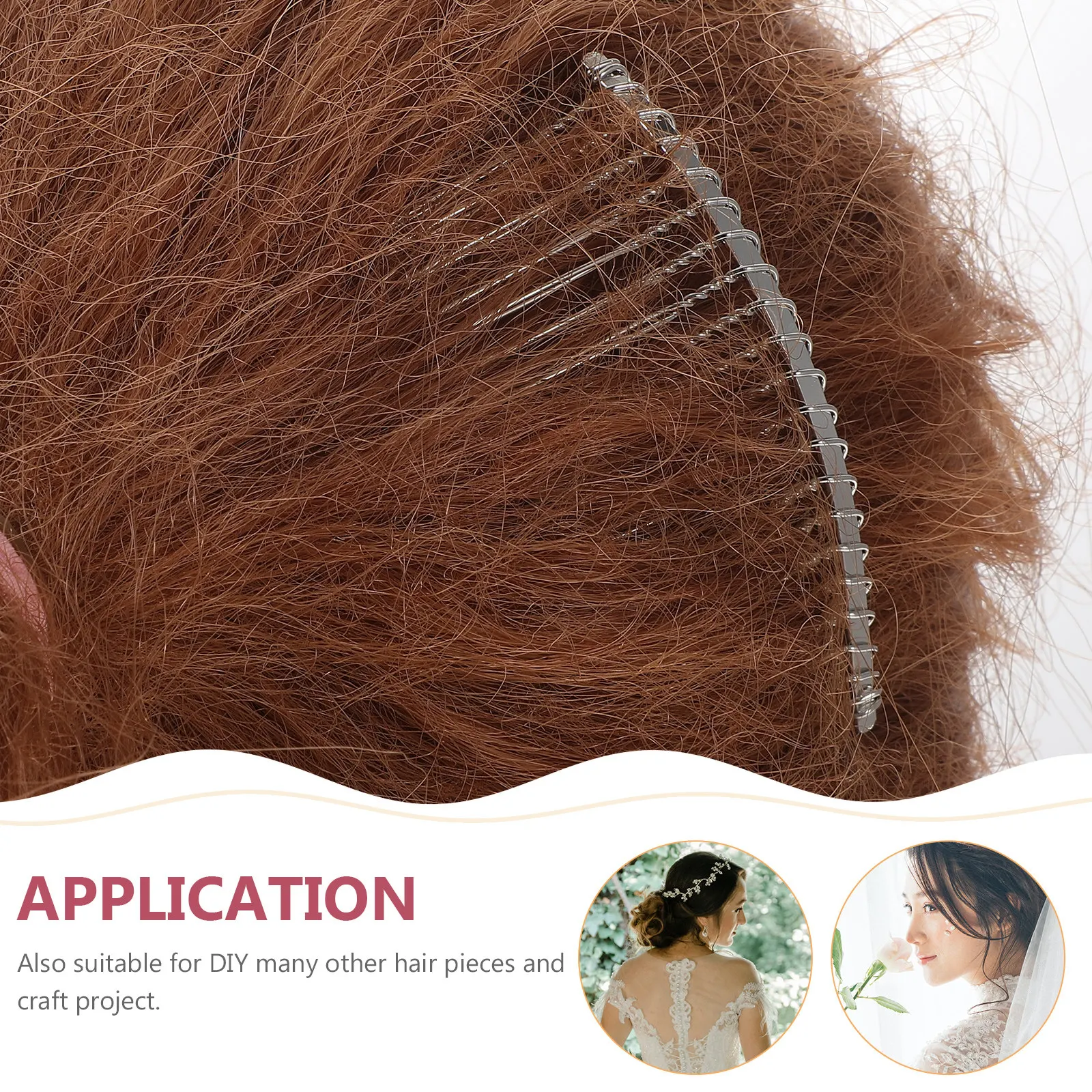3Pcs Fancy Metal Hair Clip Comb 20 Tooth Loop Twisted Design Bridal Veil Comb Wedding Headdress DIY Craft Accessory