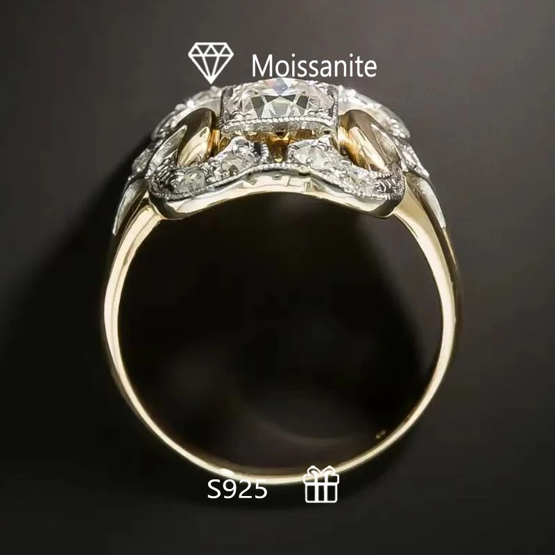 AAA925 sterling silver Mosan diamond ring, high quality and fashion, hollow carved ring for men and women, holiday gift.