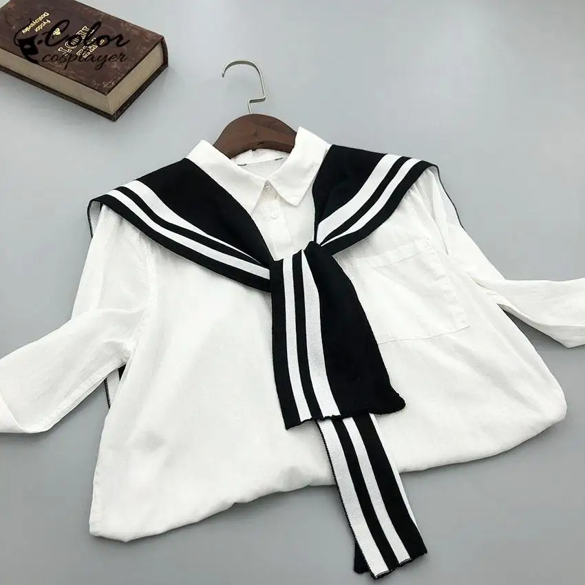 Color Cosplayer Sailor Shawl Halloween Cosplay Costume Accessories Knitted Anime Clothing Parts Adult Sailor Suit Accessories