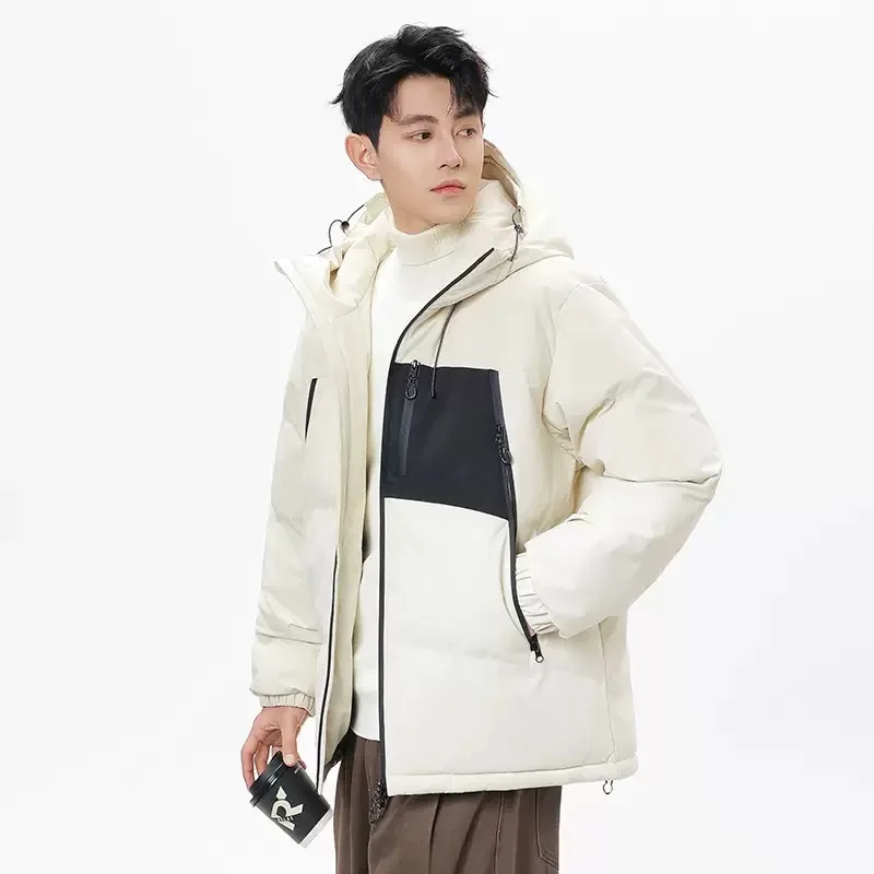 Autumn and Winter Outdoor Sports Waterproof Thickened Warm Hooded Cotton Jacket Men's Casual Loose Plus Size High Quality Coat