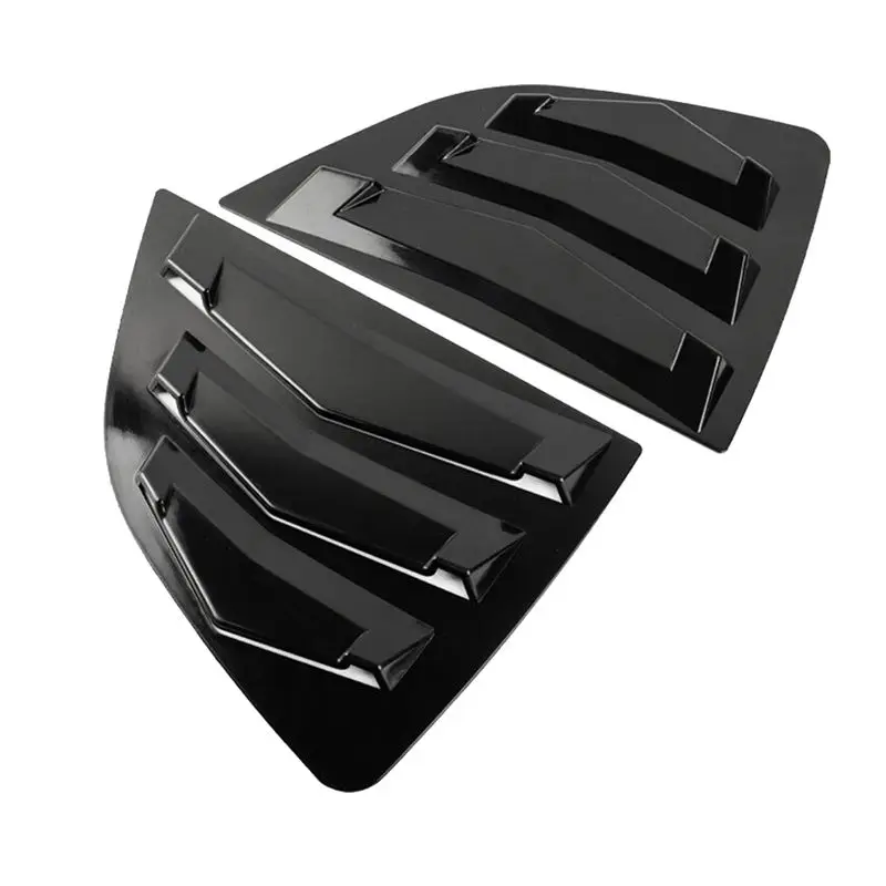 

Black Rear Side Vent Quarter Window Louver Shutter Cover Accessories For Honda Fit Jazz 2014-2019
