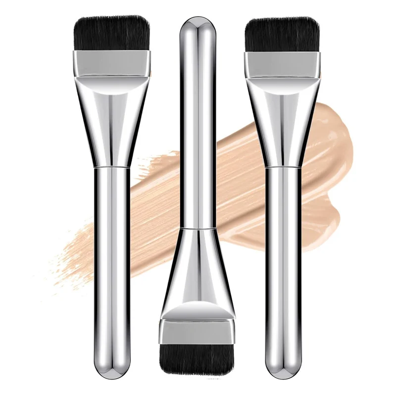 3pcs Ultra Thin Foundation Brushes Set Flat Angled Traceless Concealer Brush One Line Foundation Brush Contour Blending Brushes