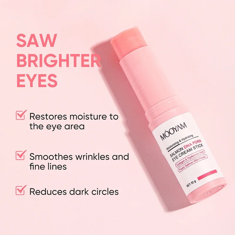 Pdrn Salmon Dna Solid Eye Cream Stick Portable  Moisturizing Eye Periphery Soothing Dry Lines Improving Darkness Eye Care Stick
