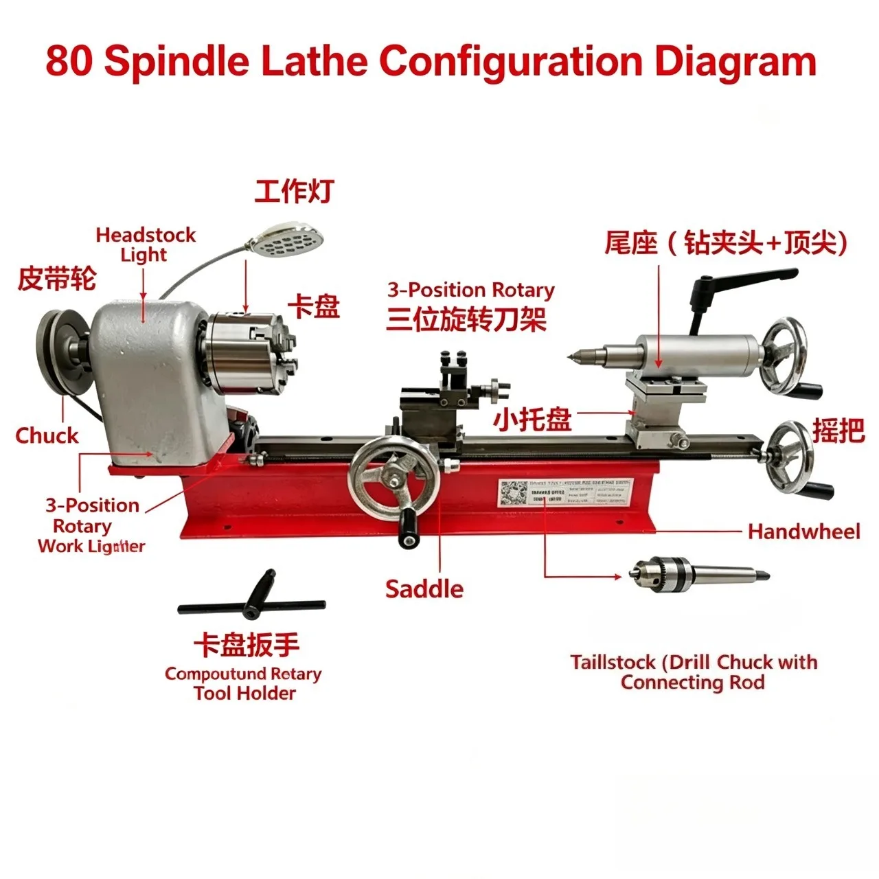 Mini Benchtop Lathe DIY Household Instrument Lathe For Metal Wood Crafts DIY Processing Small Precision Machining Equipment