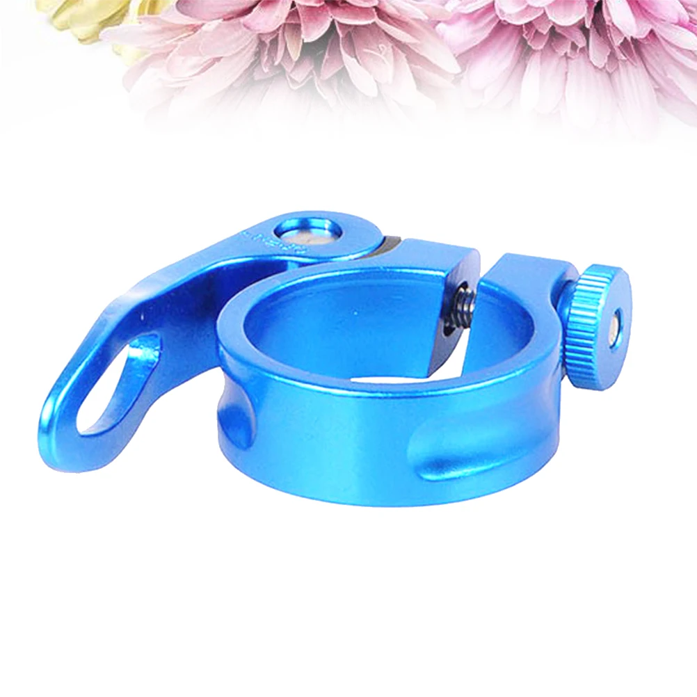 

Aluminum Alloy Seat Tube Clamp Seatpost Quick Release Leg Sets Blue for Fixed Gear