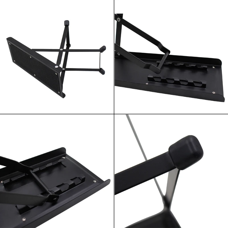 4 Position Height Adjustable Metal Guitar Footstool, 4 Gears Adjustable Foldable Heavy Duty Music Foot Stools