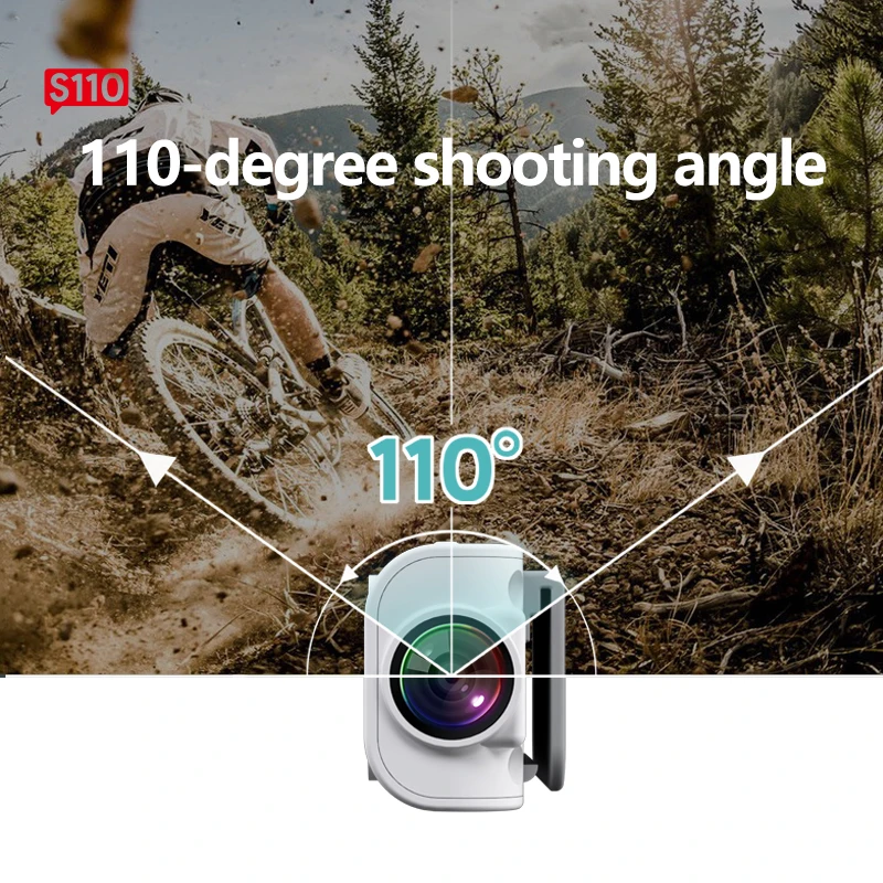 2.7K HD FPV แว่นตากล้องสวมใส่ WiFi กล้องวิดีโอ 110 ° เลนส์มุมกว้างป้องกันการสั่นไหวแบตเตอรี่ในตัว APP ควบคุมกล้อง FPV