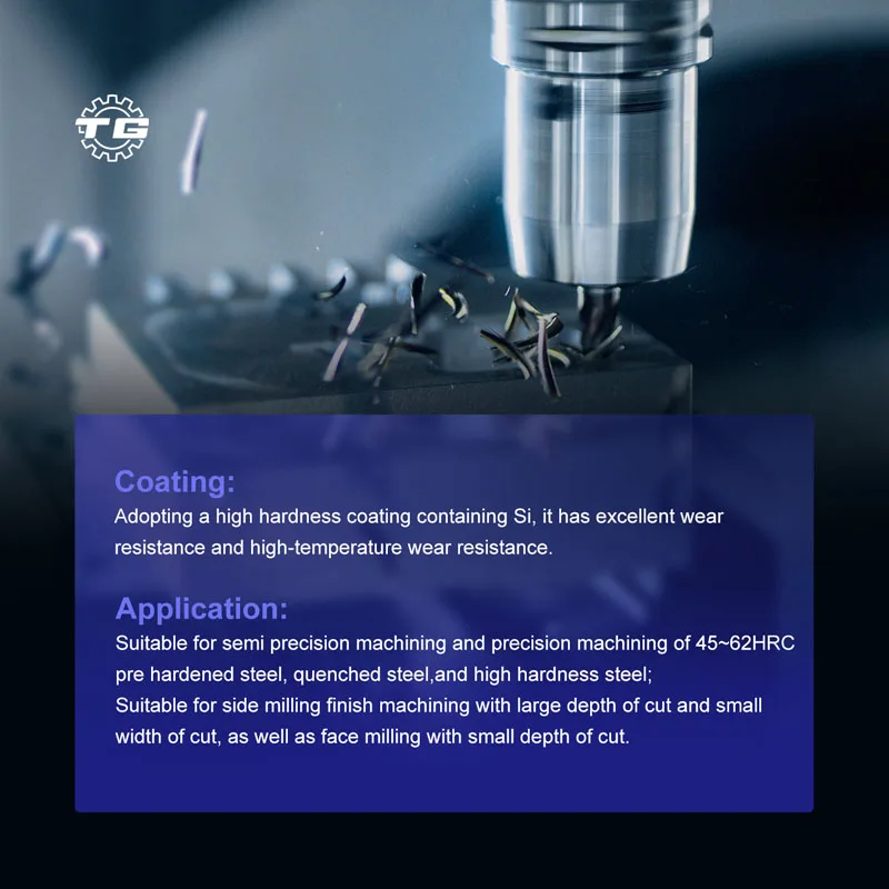 TG H30 + -S6/6 Фреза с плоской головкой и пазковым покрытием Высокоскоростной инструмент для обработки стали и высокой закалки H30 + Series