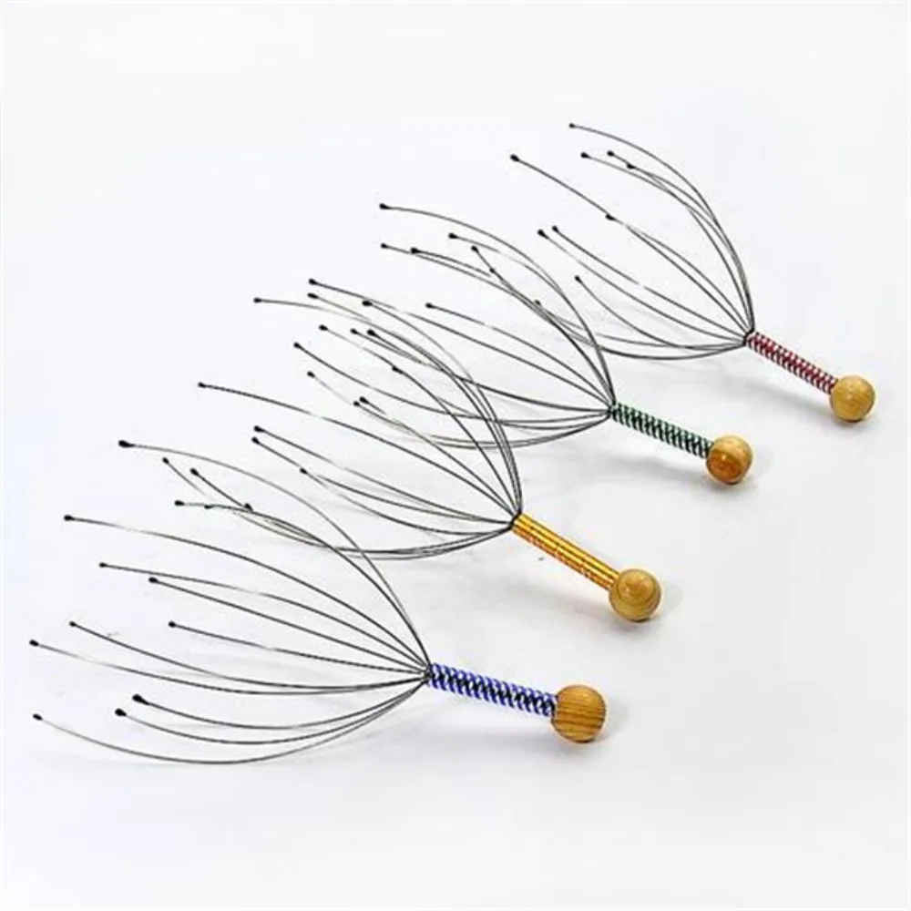 1/4PCS Octopus Head Massager Scalp Relaxation Tool Portable Head Scratcher Stress Relief Hair Massage Claw Random Color