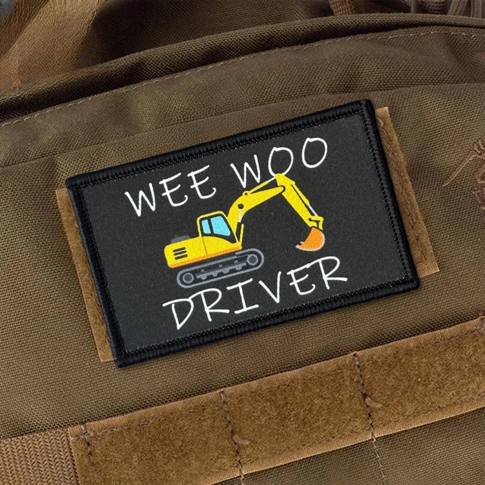 Parche táctico Wee Woo moral conductor excavadora con velcro - imagen 4