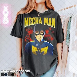 تي شيرت Mecha Man من Retro 90، تي شيرت Mecha Man Dispatch Game Graphic Fan، هدية للنساء والرجال