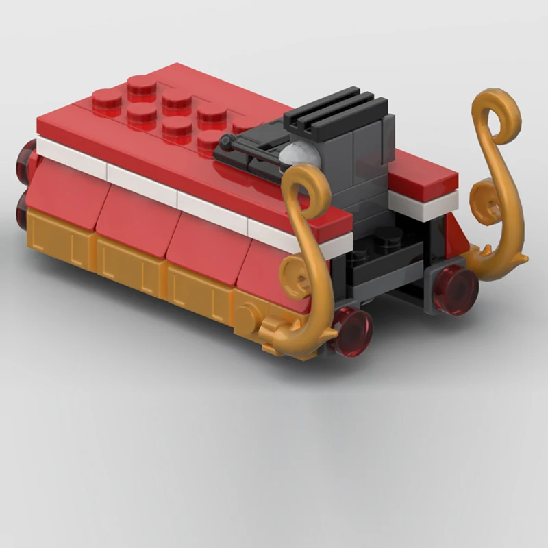 Modelo de vista de coche de ciudad, ladrillos de construcción MOC, trineo de pueblo de Navidad, tecnología Modular, regalos de vacaciones para niños, juguetes para montar, traje