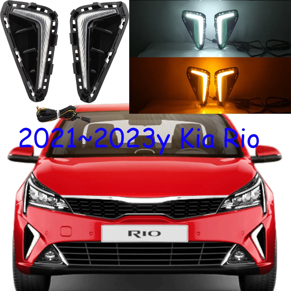 

car bupmer head light for KIA K2 Rio fog lamp headlight LED 2021~2023y car accessories DRL fog for KIA Rio K2 headlamp