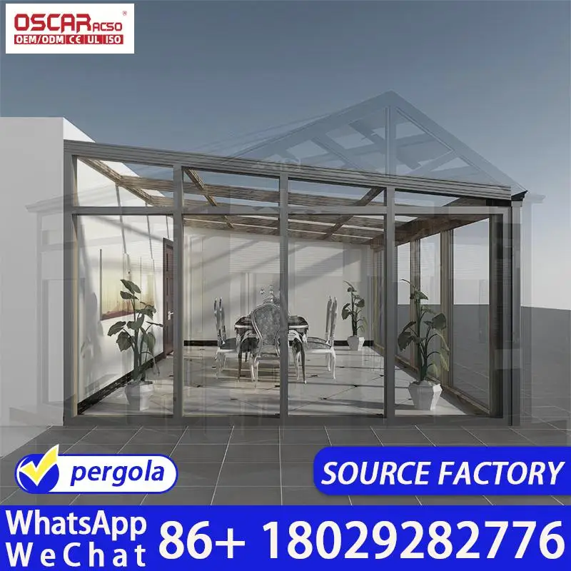 3x3m Outdoor Aluminum Bioclimatic Structure Modern Waterproof Shelter for Garden Patio Backyard sunroom