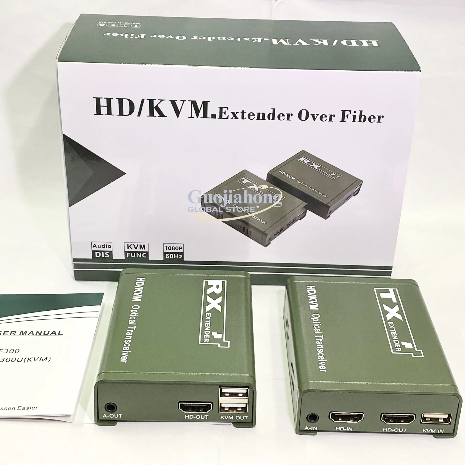 3km Fiber KVM   Extender Optical Transceiver Fiber Optic to   Extender HD with USB