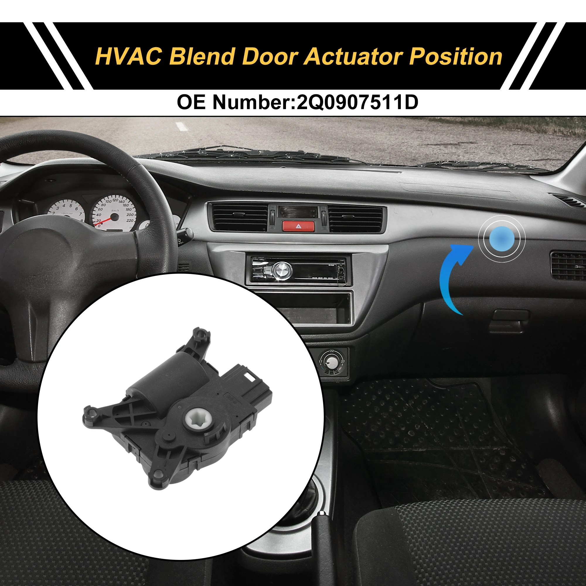 

Привод двери смеси обогревателя UXCELL HVAC для Volkswagen Tiguan 2012-2016 No 2Q0907511D