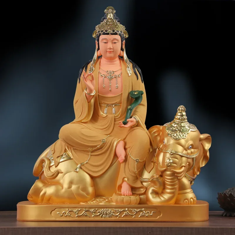 Manjushri Puxian Bodhisattva Temple Buddha Statue, Resin Manjushri Statue, Huayan Three Sages Buddha Statue