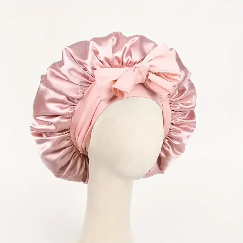 Satin Bonnet Silk Bonnet Adjustable Bonne For Sleeping Hair Bonnet With Tie Band Bonnets For Women Men 2049