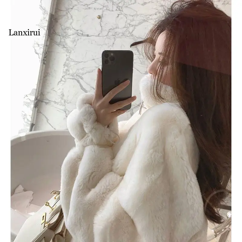 Women Autumn Winter Faux Lamb Fur Sheepskin Coat Female Casual Warm Jacket Ladies Fashion Elegant Fake Fur Outerwear