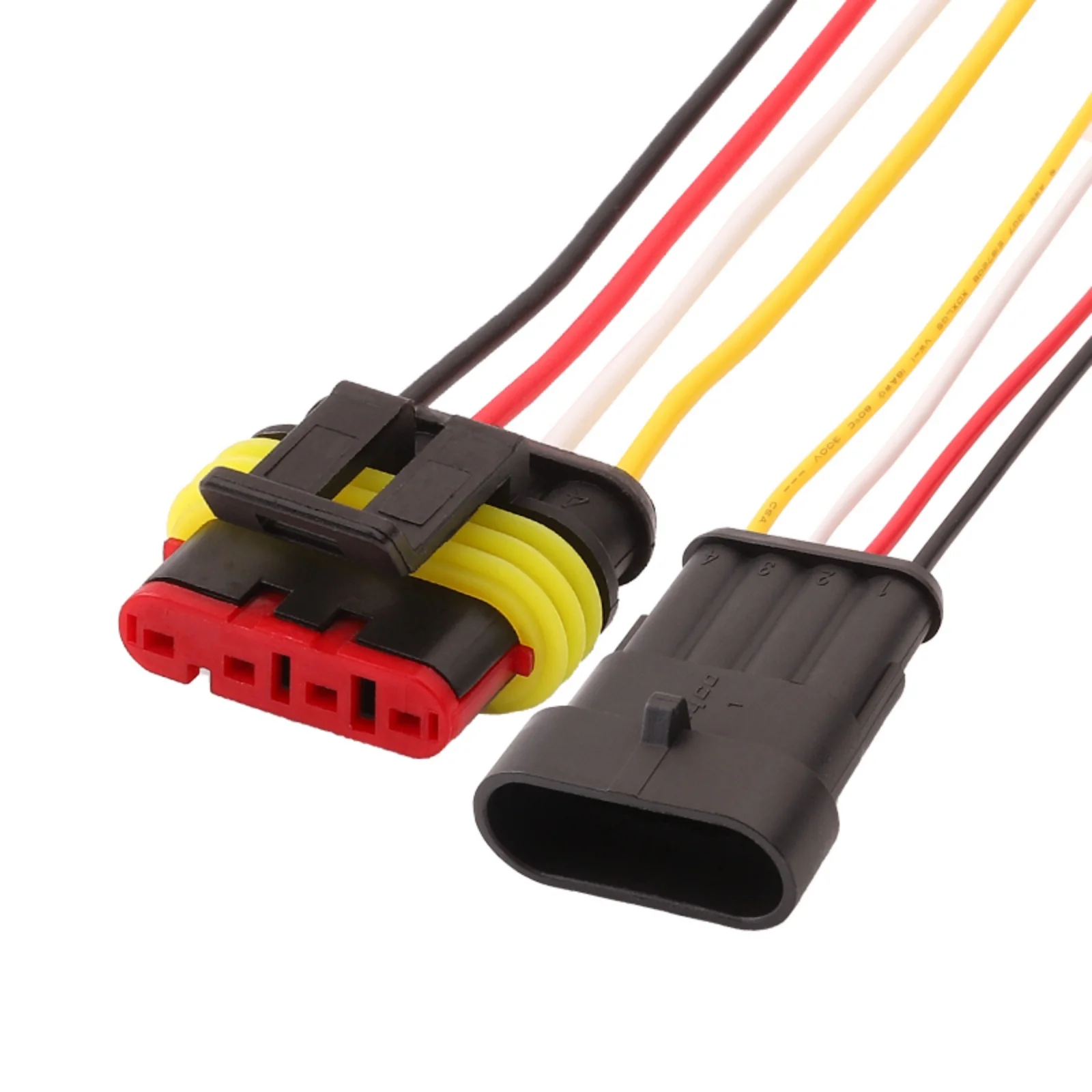 

AMP 4-PIN Waterproof 1.8mm Male Female Connectors Plug Wire 18 AWG harness For Car Motorcycle 282106-1 282088-1
