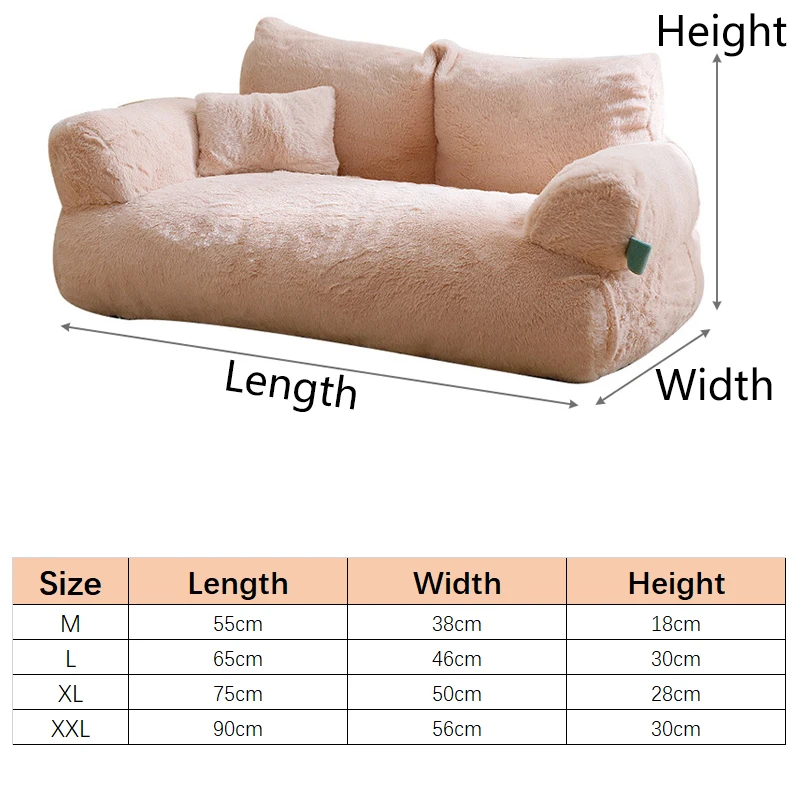 Luxury Cat Bed Soft Cozy Cat Sofa Detachable Warm Pet Kennel Cushion For Small Medium Large Dogs Indoor Puppy Sleeping Mat