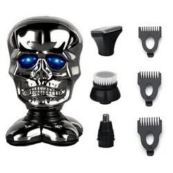 4 In1 Grooming Kit Electric Razor for Head Nose Ears Men Tras Machine 5 Rotating Blade Five Shaving Head Bart Trimer Skullshaver