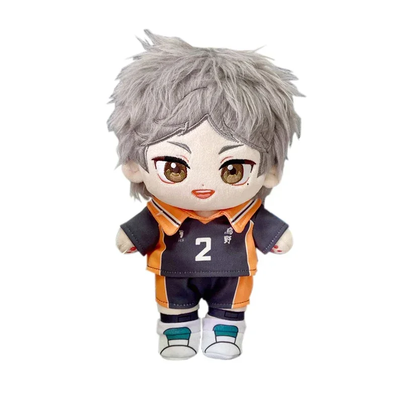 [Em estoque] ação 20cm sugawara koushi algodão vestir-se boneca anime haikyuu roupas de bebê de pelúcia brinquedos de fantoche para crianças adultos