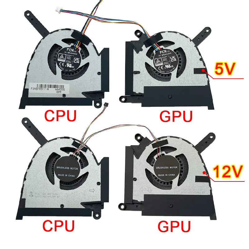 Новый вентилятор ЦП, графический процессор, фотографический процессор, графический процессор, графический процессор, планшетофон FX517 FX517Z FX517ZC FX517ZR AIR 2022 DC5V/12V RTX3050/TI RTX3060 RTX3070