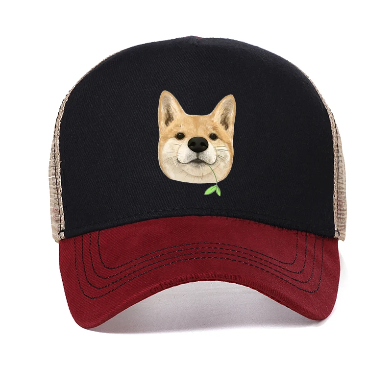 

Cartoon Cute Shiba Inu Dog Pattern Baseball cap cool Summer mesh trucker hat Men women wild adjustable Travel Snapback Hats