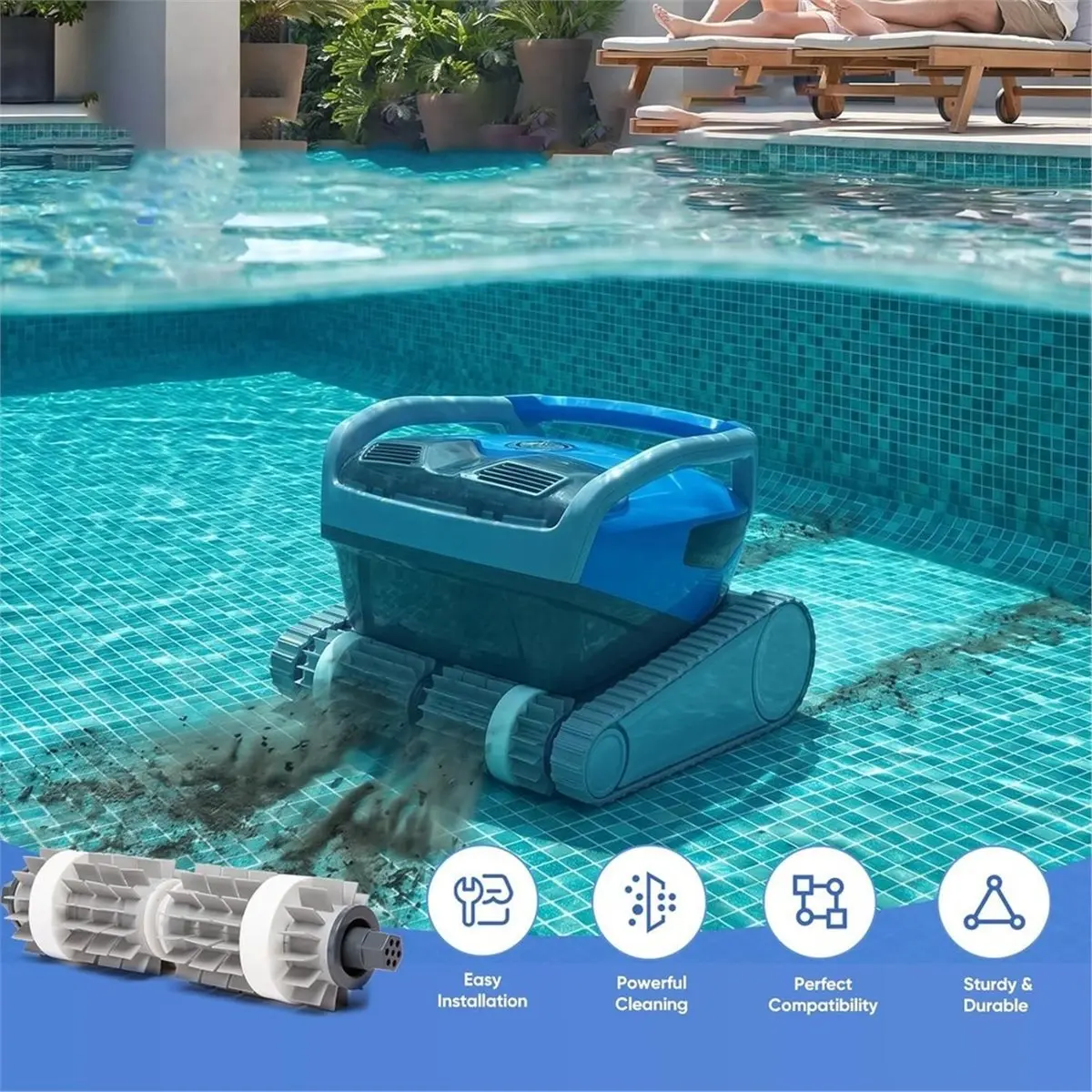 11·11COUPON Pool Cleaner Rear Brushe Replacement Parts for M600/M700/M550 Active 60 Explorer E60i/E70 Zenit 55/60/70