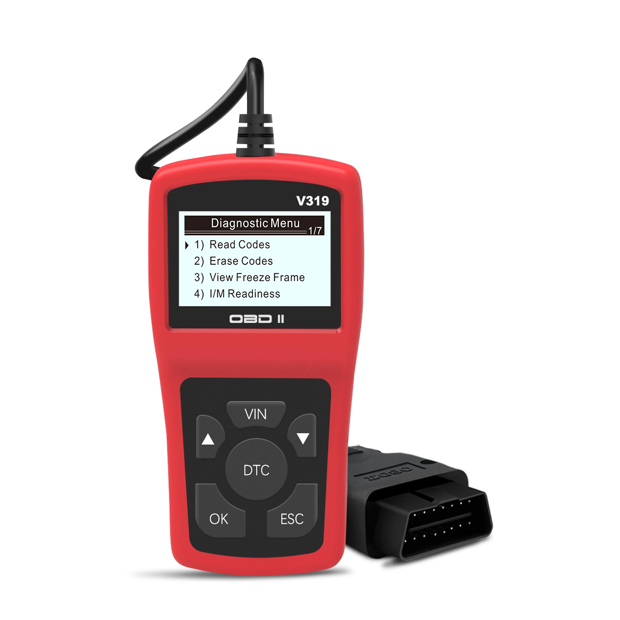 V319 Ручной OBD2 Большой экранный дисплей может проверить код неисправности двигателя ELM327/ELM Полная функция OBD2/OBDii V1.5 9проколок OBD2