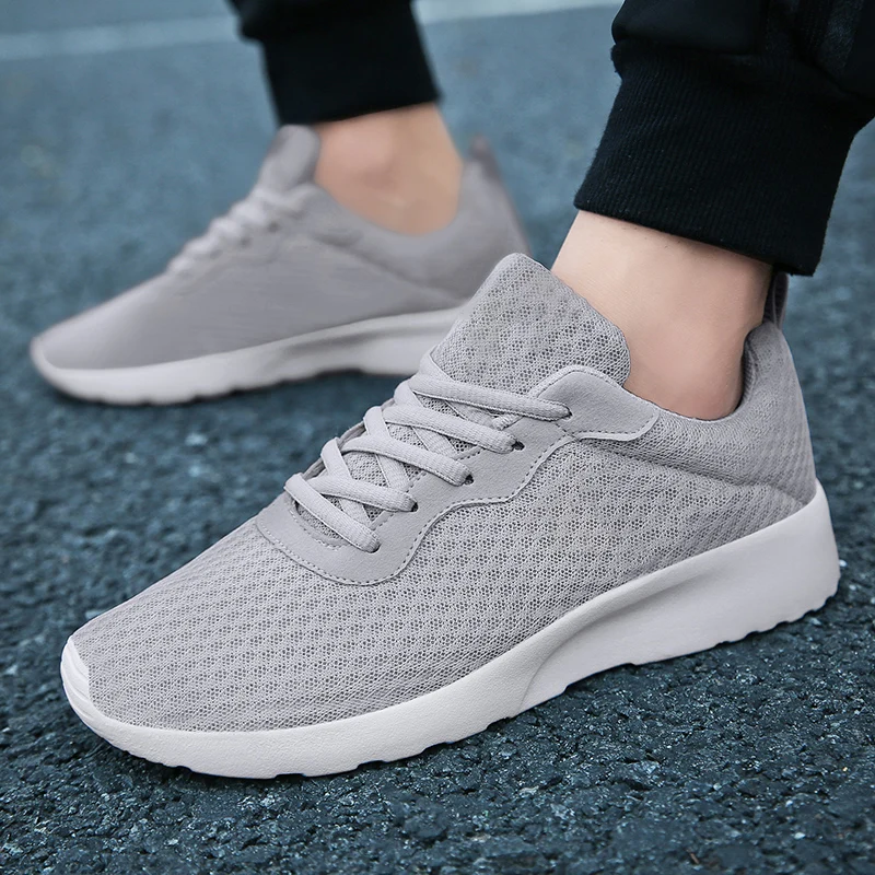 Men Casual Sport Shoes Breathable Lightweight Sneakers Outdoor Mesh Black Running Shoes Athletic Jogging Tenis Walking Shoes 48