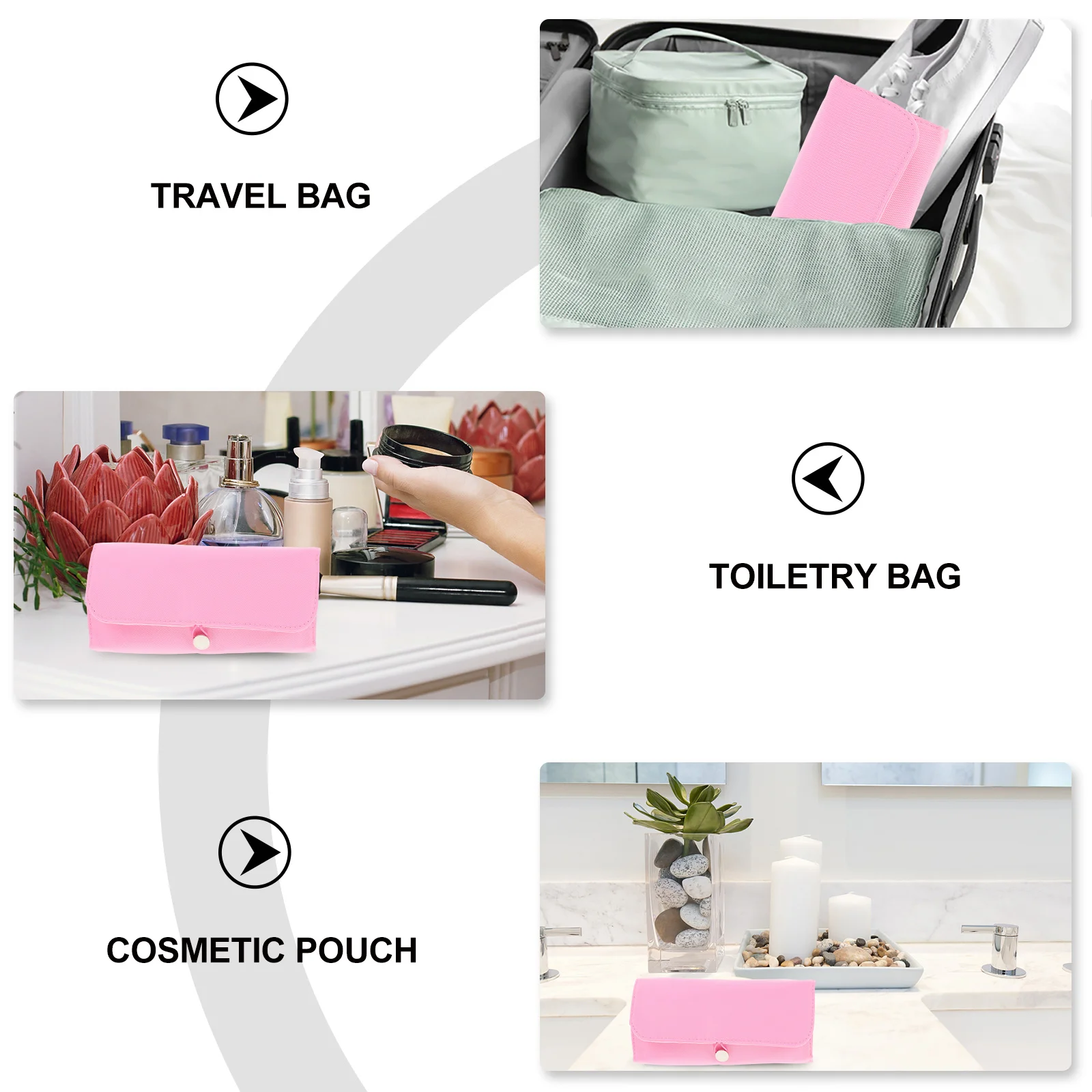 

Multi-Functional Makeup Brush Bag Folding Durable Portable Organizer Pouch Travel Storage Makeup Brush Rolling Bag