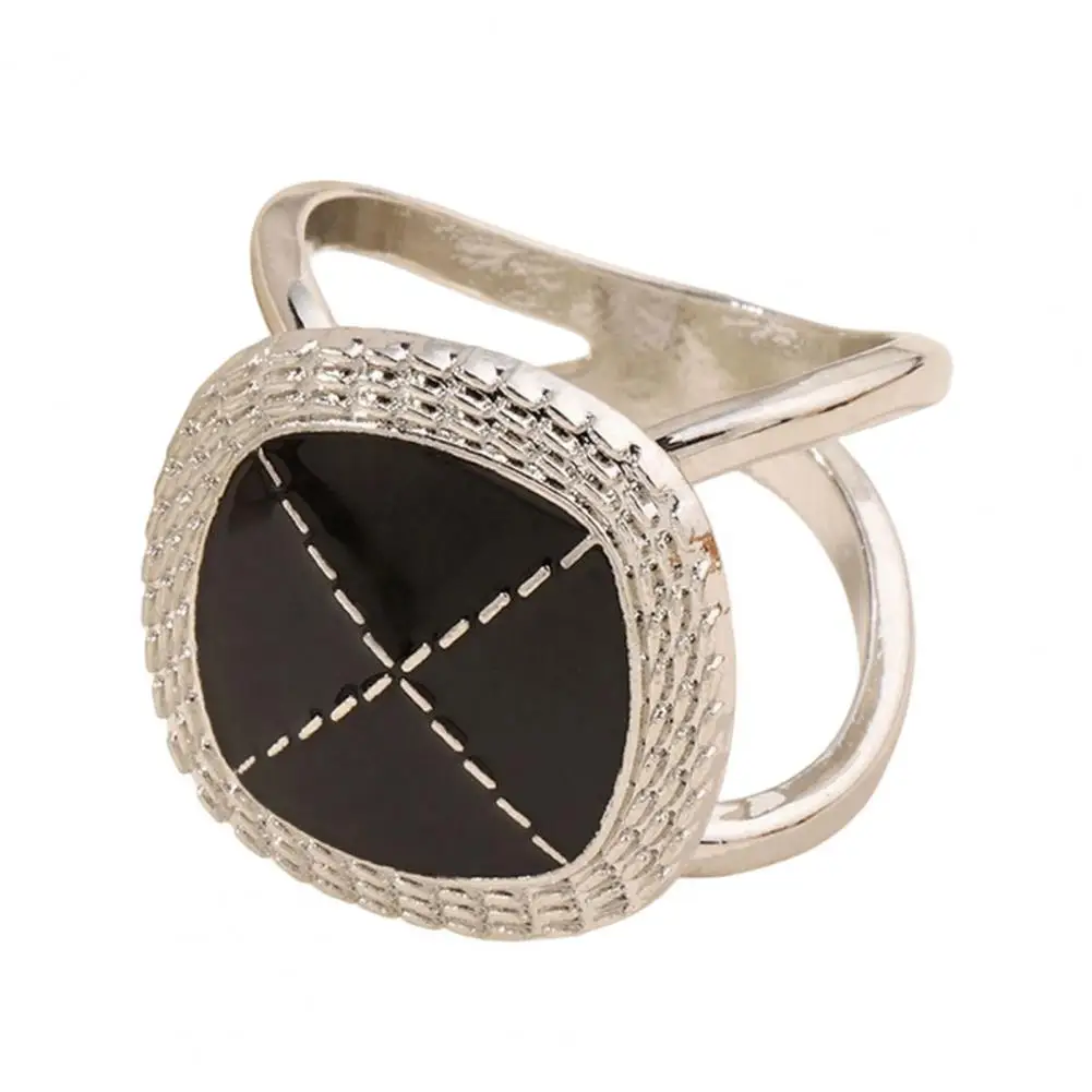 Fine Electroplated Scarf Clip Geometric Scarf Button with Braided Edge Square Scarf Fastener Minimalist Smooth Buckle Shawl Clip