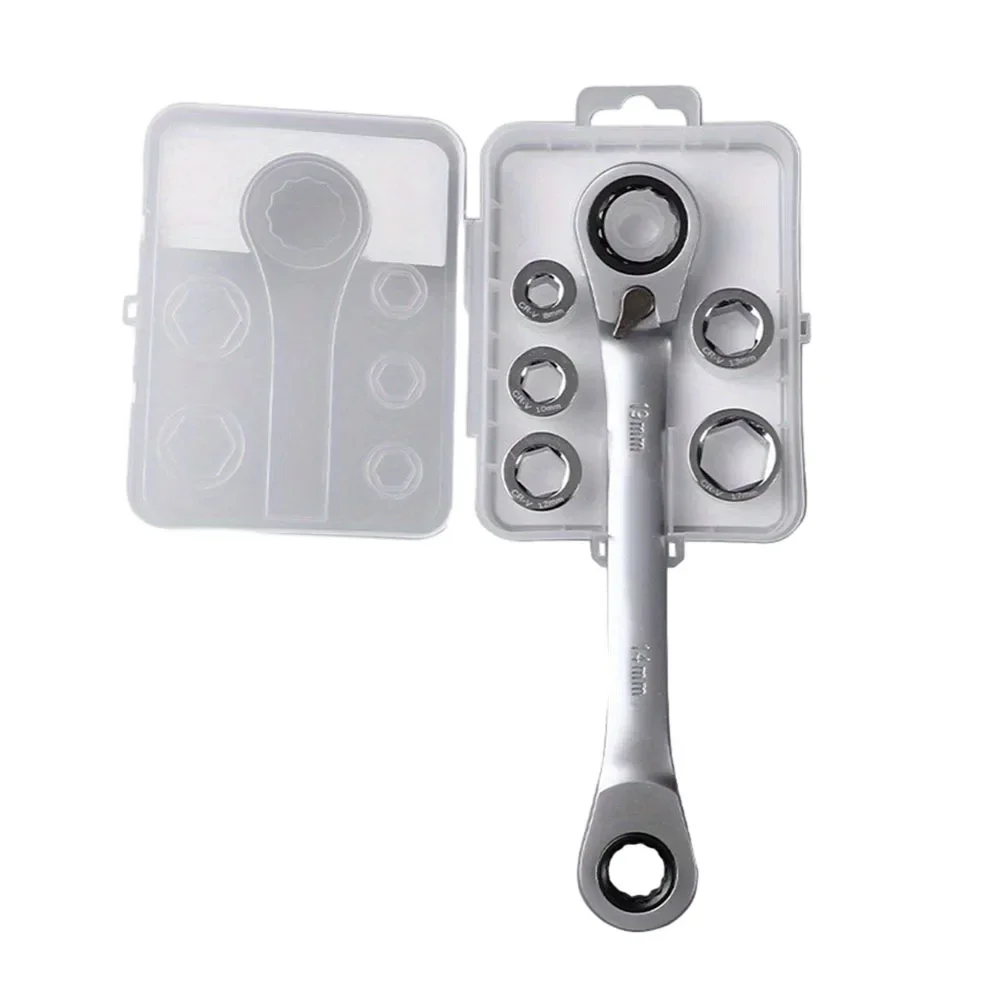 Combination Spanner Ratchet Wrench Set Chrome Vanadium Steel Mirror Polished Finish Reversible Ratchet Wrench Set