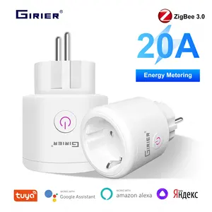 Girier-Tuya Zigbee Intelligent Plug, Home Taking, Power Monitor Function, Supports Alexa, Alice, Hey Google, 20a, UE 4200W 12 Main Sales Alexa - №7