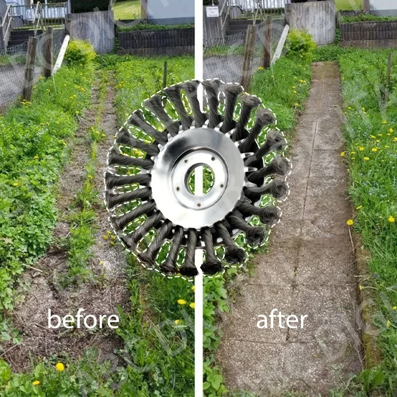 1PCS Rasenmäher Jäten Disc 6/8 Zoll Draht Jäten Rad Garten Werkzeug Rasenmäher Zubehör Twisted Draht Disc typ Draht Rad
