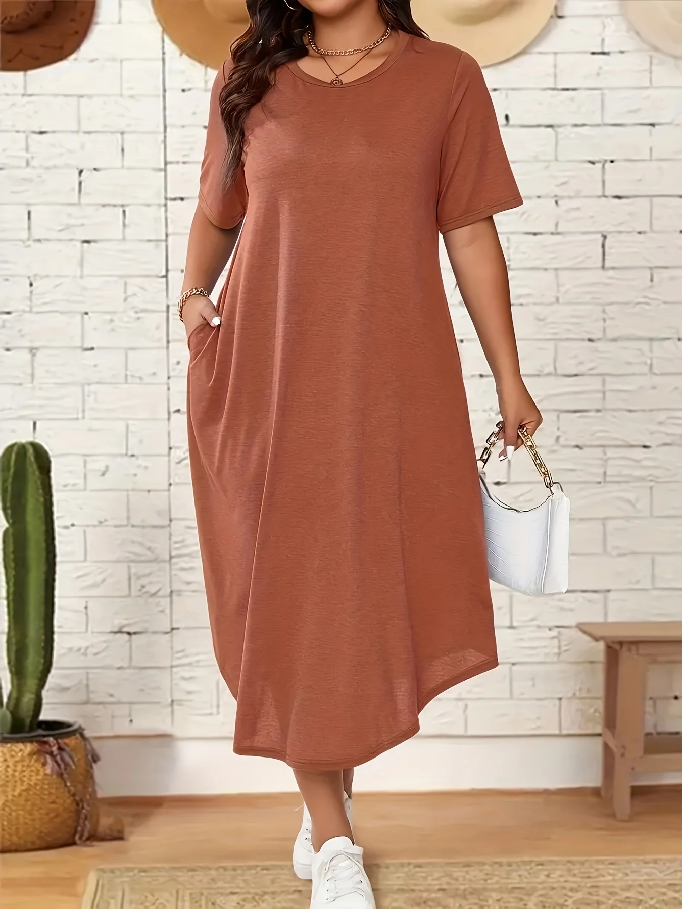 Dames plus size jurk zomer korte mouw