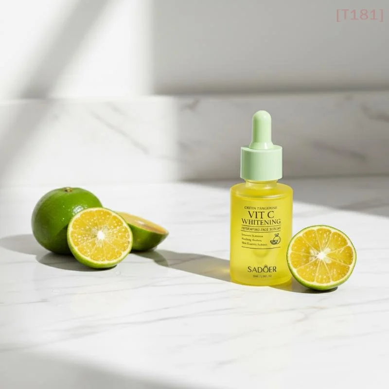 Sérum Facial Hidratante e Clareador de Vitamina C de Tangerina Verde 30ml, Textura Leve, Reduzindo a Opacidade, Proteção Antioxidante