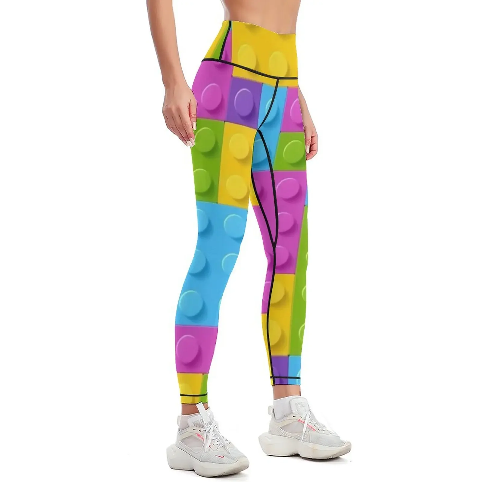 Pastel Colorful Building brick pattern Leggings sports for push up Sweatpants Womens Leggings